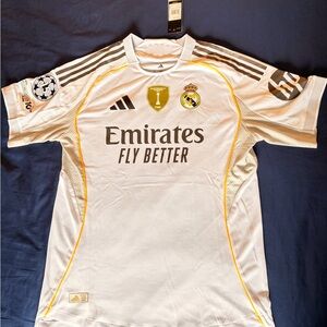 Real Madrid Adidas AUTHENTIC Player Jersey XL Slim Fit UCL 15X UEFA Patch NWT